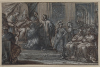 I 023
<br/>
Investituur van Carlo Borromeo als kardinaal door paus Pius IV
<br/>
<em>Baldini, Pietro Paolo (werkz. 1605-1650)</em>